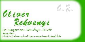oliver rekvenyi business card